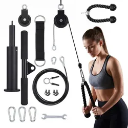 Relaxdays Kabelzug Set Schwarz