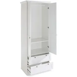 Kleiderschrank Landwood 80 x 200 cm Dekor Weiß