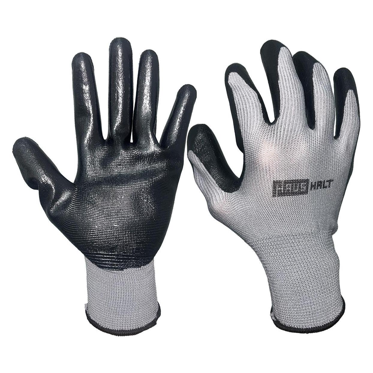Haushalt Gloves Polyester Black Nitril Gn41hb L (9, L) (49232897)