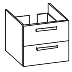 Artiqua 412 Waschtischunterschrank für Connect E8129, Sangallo Grau quer, 412-WU2L-I72-7152-432 412-WU2L-I72-7152-432