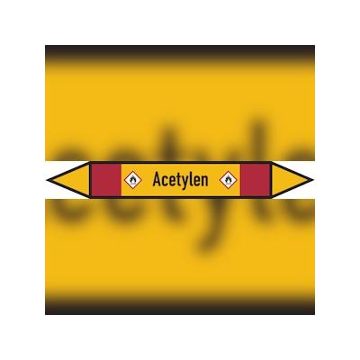 Rohrleitungskennzeichen Acetylen - 100x15 mm Folie selbstklebend