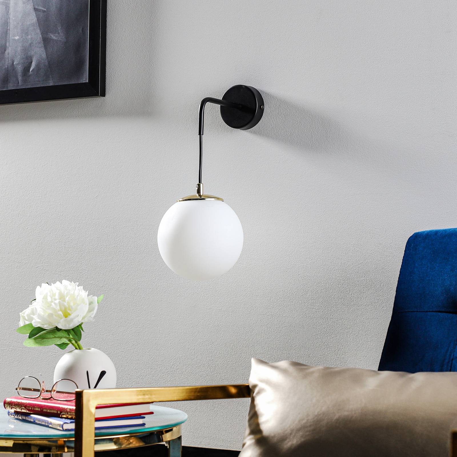 Wandlampe Ognis K1 EMIBIG LIGHTING, dimmbar, schwarz, für Wohn- / Esszimmer, Metall, Modern, Wandleuchte, Wandlampe Innen