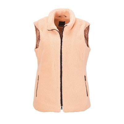 Kurzweste GOLDNER "Teddy-Weste", Damen, Gr. 42, beige, Obermaterial: 100% Polyester PES., Westen, mit sportlichen Kontrastreißverschlüssen