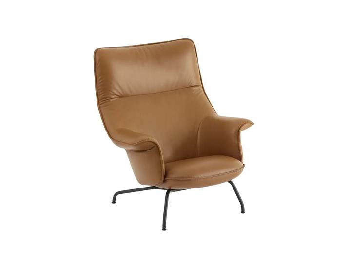 Muuto Fauteuil Doze Refine leather cognac-Black