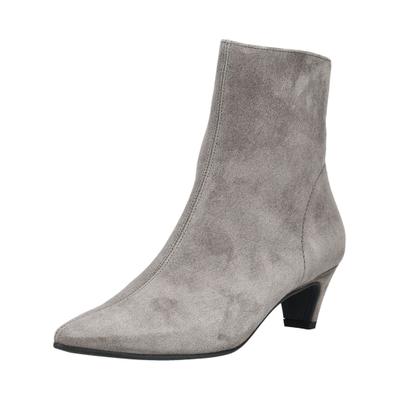 Stiefelette PAUL GREEN "Paul Green Stiefelette Veloursleder", Damen, Gr. 38, Leder, grau (titan), Veloursleder, Schuhe Stiefelette