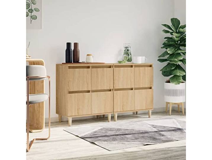 HEFZGDB Klassische Sideboards mit zeitlosem Design zur Aufbewahrung und Präsentation, Sideboards aus Holzwerkstoff mit glatter Oberfläche und viel Stauraum, mit 4 Fächern