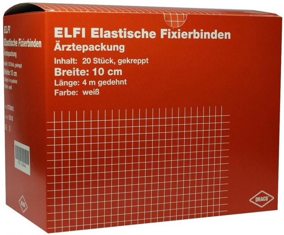 Dracoelfi elastisch Fixierbinde 10 cmx4 m gekreppt 20stk