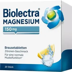 BIOLECTRA Magnesium 150 mg Zitrone Brausetabletten 20 St