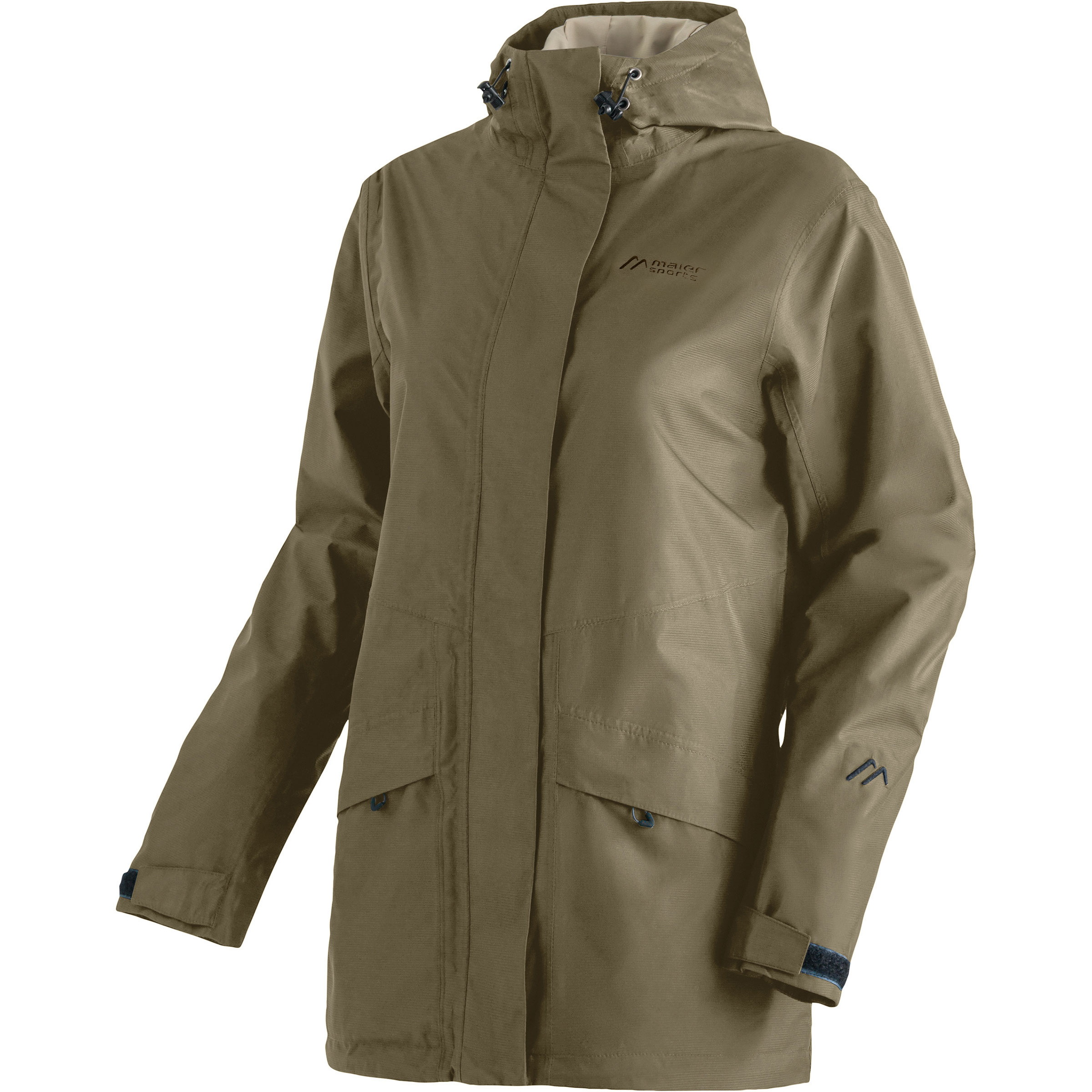 Maier Sports Brocken L Damen Regenjacke braun Größe 4XL Camping Widerstandsfähig Wasserabweisend