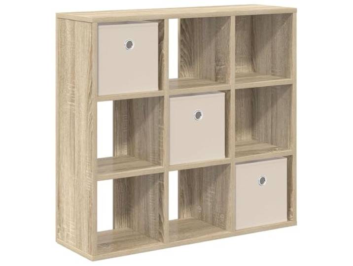 KPOTUERTU Sideboard Sonoma-Eiche 73,5 x 24 x 69,5 cm Holzwerkstoff Versenkte Griffe, flexible Regale, Wohnzimmer, Flur, Bücher, Deko, Holzwerkstoff, Innenbereich