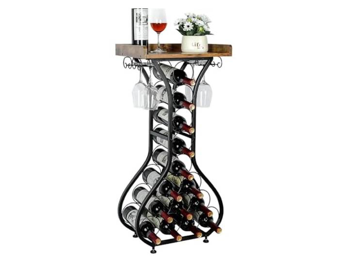 Cenz-888 Weinregal Weinregal, freistehender Boden, Stehtisch, Weinhalter, Ständer, Schnapsschrank, Glashalter