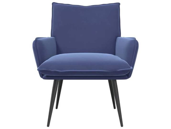 VIDAXL(1136)Fauteuil simple moderne Charge 110kg Bleu police Velours 70 x 73 x 83 cm Fauteuil de lecture