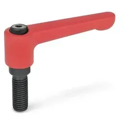 Flache verstellbare Klemmhebel, Zink-Druckguss, Schraube Stahl (302-63-M10-25-RS)