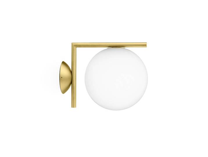 FLOS OUTDOOR lampe murale ou au plafond d'extérieur IC C/W1 (Laiton - Verre soufflé et métal)