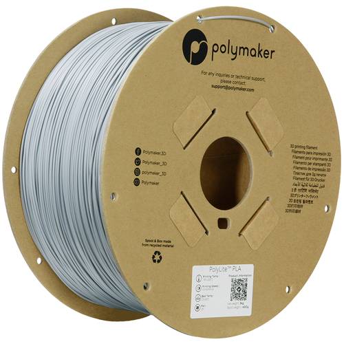 Polymaker PA02035 Filament PLA hohe Steifigkeit, hohe Zugfestigkeit 1.75mm 3000g Grau PolyLite 1St.