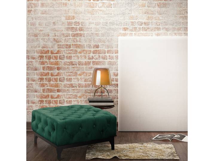Polsterhocker 80 x 45 x 80cm Grün Samt Ravi: Antikgrün