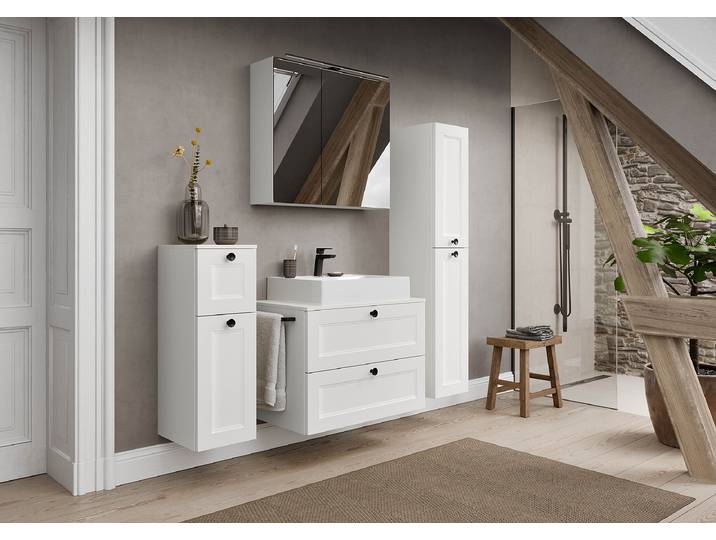 Waschtisch Cascada Typ B 80cm Weiß/Weiß