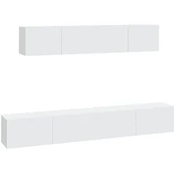 vidaXL 4-tlg. TV-Schrank-Set Weiß Holzwerkstoff