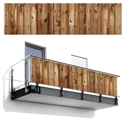 BALKON-SICHTSCHUTZ Holz - Braun Witterungsbeständig 300x80 cm