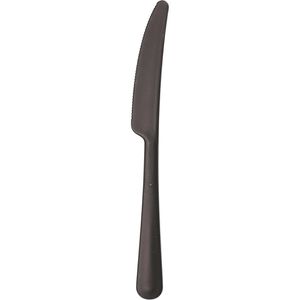 Papstar Tafelmesser 96527, Wellenschliff, 19,7 cm, Kunststoff, Mehrwegmesser, schwarz, 200 Stück