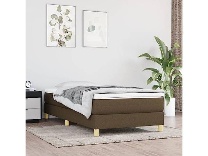RJPLMFV Lattenrost mit Matratze, 80 x 200 cm, Dunkelbraun Taschenfedern, mittlere Festigkeit, atmungsaktives Gewebe, Sperrholzlatten
