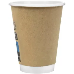 MONOUSO - Kaffeebecher aus Doppelwandig Glatt Kraft 12Oz/360ml Ø9,0cm (500 Stück)