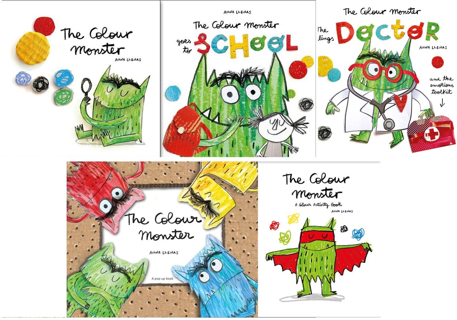 Templar Publishing Anna Llenas The Colour Monster 5 Books Collection Set – The Colour Monster, Goes to School & Feelings and Emotions Collection for Kids