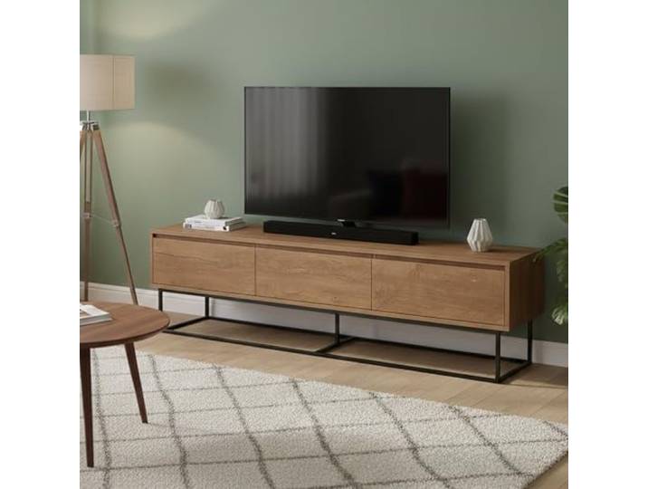 Dmora TV-Schrank EOS 180x40x50h cm Braun 3 Schubladen