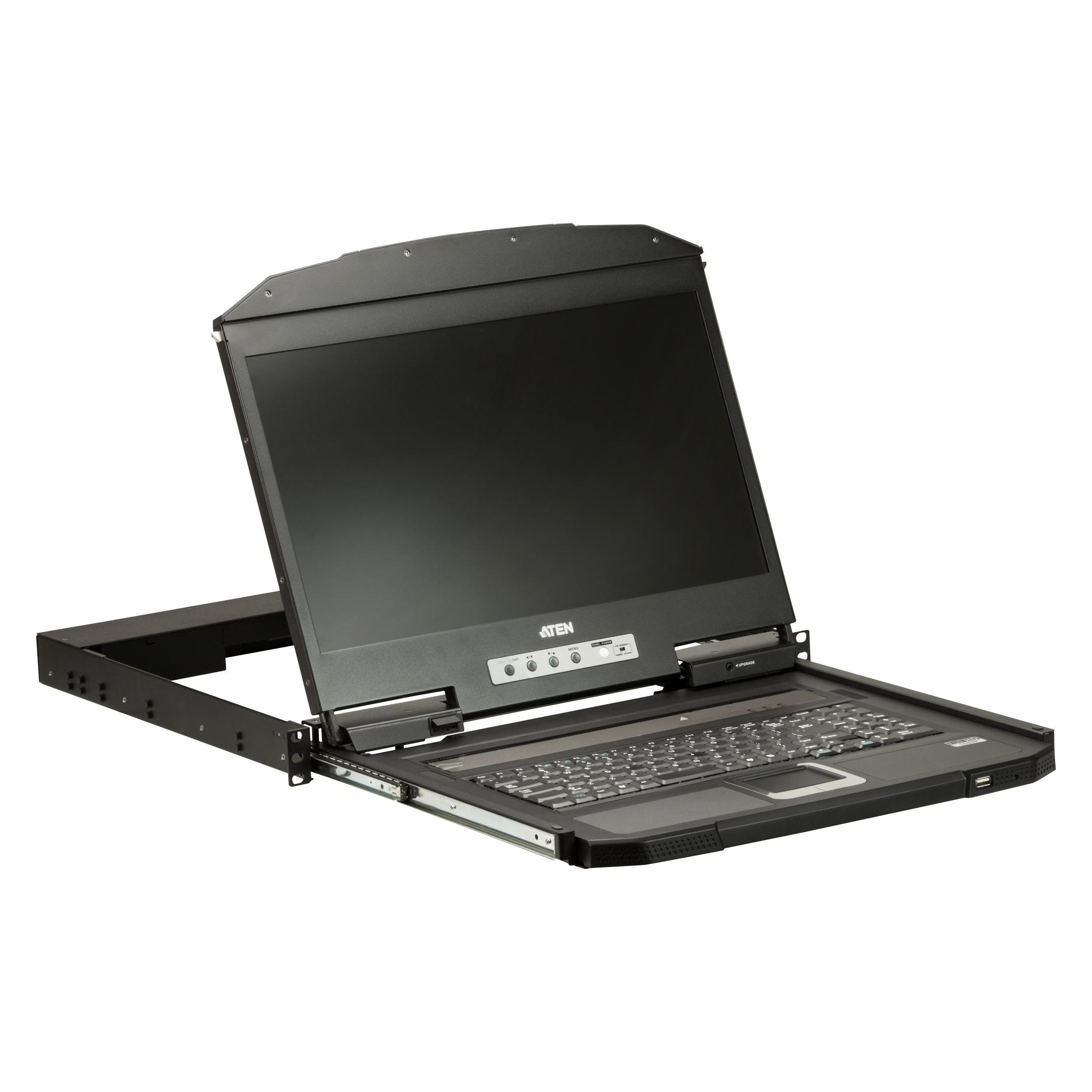 Aten CL3700NW CH Kurze Tiefe Single Rail 18,5"-LCD Konsole (USB HDMI), CH-Layout (CL3700NW CH)