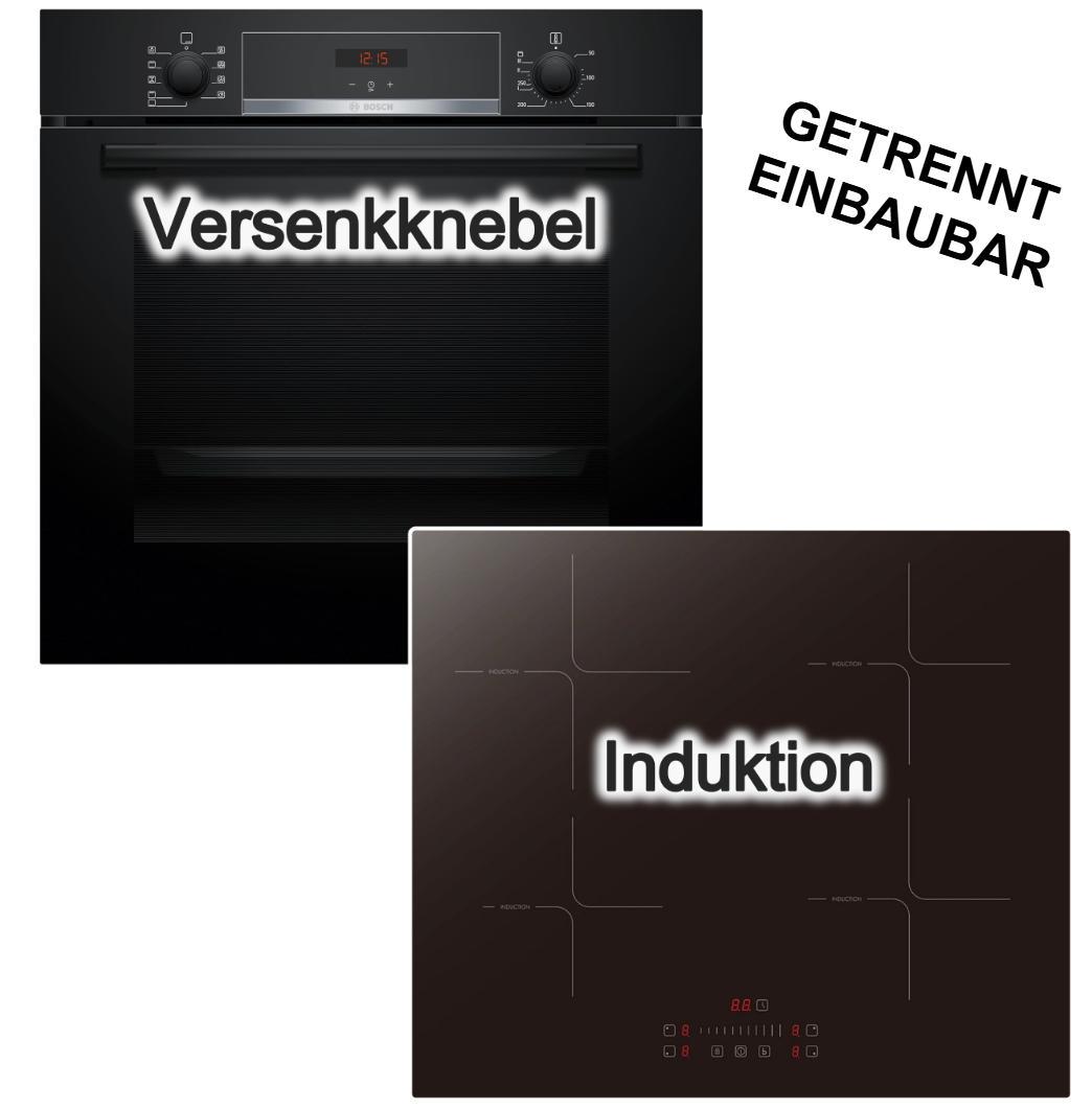 Herdset Backofen Bosch 3DHeißluft Hydrolyse + Induktionsfeld PKM 60cm Booster