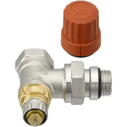 Danfoss Ventilgehäuse RA-N 15 R 1/2, Eck, vernickelt, selbstd. Nippel