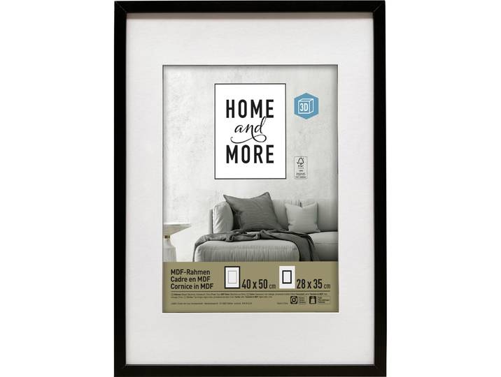 Home and More Bilderrahmen 40 x 50 cm Schwarz MDF
