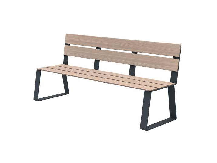 Banc à fixer Ballade Extrême L.180 cm Bois stratifié et métal Anthracite mat