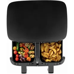 Gourmetmaxx Friggitrice ad Aria Doppia, Fritteuse, Schwarz, Silber