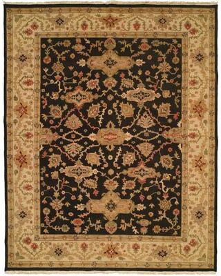 KALATY Traditional Black Flatweave Wool Area Rug