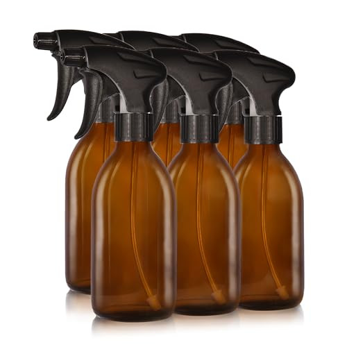 Oputec Set van 6 Navulbare Glazen Spuitflessen met Ergonomische Sproeikop, 6 x 250 ml