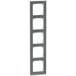 Merten MEG4050-3669 M-Pure Decor-Rahmen, 5fach, Schiefer/aluminium, M-Pure Decor MEG40503669