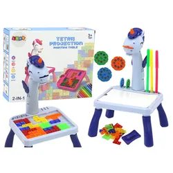 Mini-Projektor Tetris Tisch 2in1 Blaues Einhorn