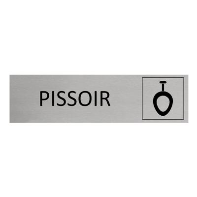 CombiCraft Aluminium Türschild Pissoir 165x45mm mit 3M-Tape zur Befestigung, einfache Kennzeichnung von Räumen und Bereichen