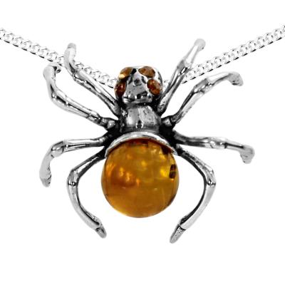 Kette mit Anhänger OSTSEE-SCHMUCK "Ostsee-Schmuck Kette mit Anhänger Gleiter-Spinne" Gr. 50, silber, Halsketten, Damen, 50cm, Silber 925 (Sterlingsilber), L: 42