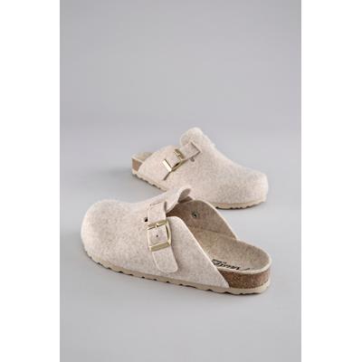 Clog ANISTON SHOES, Damen, Gr. 41, beige (beige meliert), Textil, meliert, Schuhe Clog, Hausschuh, Homeslipper mit verstellbarem Riemchen