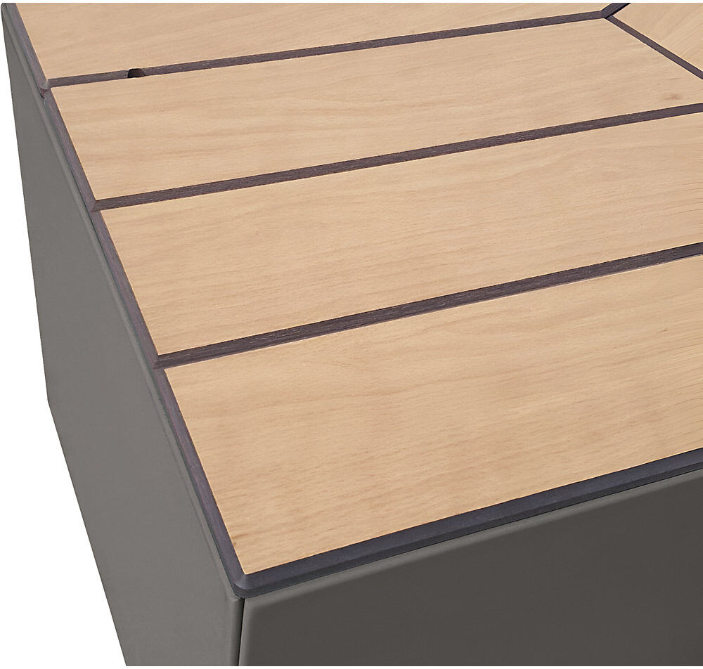 Sitzbank KAIRO, HxBxT 472 x 1067 x 667 mm, ohne Rückenlehne, Eiche hell, anthrazitgrau PROCITY