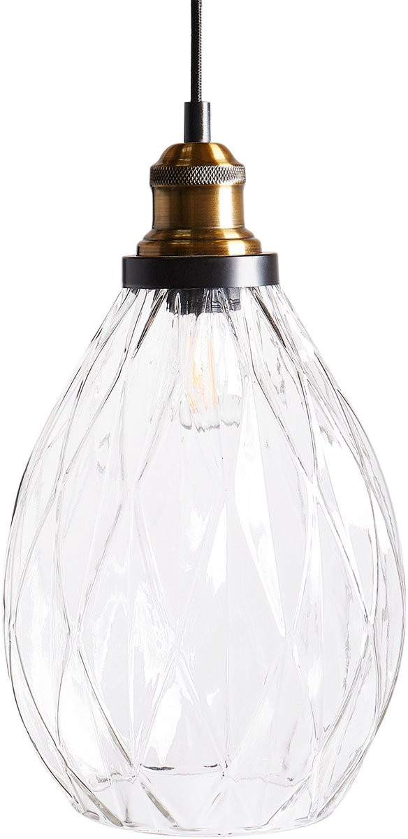 Beliani Moderne Hanglamp van Glas en Metaal in Transparant