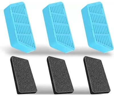 Inspired Finds Wireless Cat Water Fountain Replacement Filters & Sponges For 2.2L Pet Dispenser   Multi Layer Fountain Filter Set 3pcs Filters