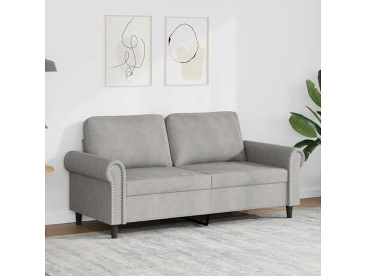 HEFZGDB 2-Sitzer Sofa Hellgrau 140 cm Samt Stoffbezug Modernes Wohnzimmer Möbelstück mit Robustem Metallgestell und Dicker Polsterung für Bequemes Sitzerlebnis Luxuriöser Samtbezug