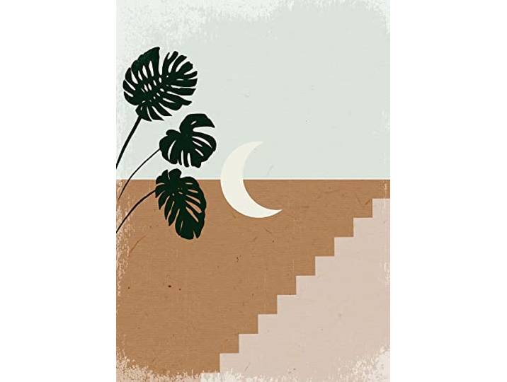 Komar Wandbild - Silence Crescent Moon - Größe: 50 x 70 cm - Poster, Kunstdruck, Dekoration, Wohnzimmer, Schlafzimmer