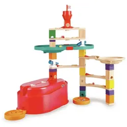 Hape Quadrilla Baukasten Behälter-Set, Murmelbahn mit Vorratsbehälter