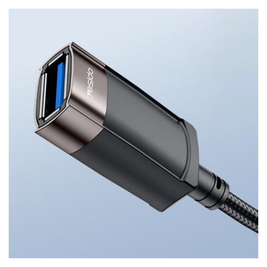 Yesido USB-A Stecker auf Buchse Verlängerungskabel, 1,5 m - Schwarz (1.50 m, USB 2.0) (GS26)