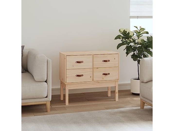 HEFZGDB Rustikaler Konsolenschrank aus Kiefernholz mit 4 Schubladen für optimalen Stauraum als massivholz Konsolenschrank für Wohnzimmer, Flur und Schlafzimmer