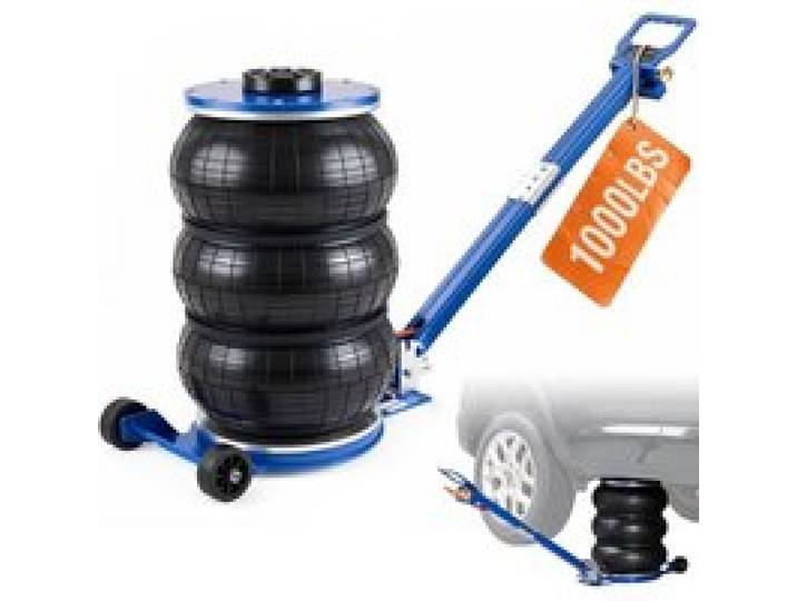 VEVOR Cric Pneumatique 5 tonnes Plage 140-470 mm Cric de Levage Pneumatique 0,8-1,0 MPa 3 Coussins d’Air Poignée Longue Ajustable Levage Rapide pour Réparation Entretien Voiture SUV Atelier Garage